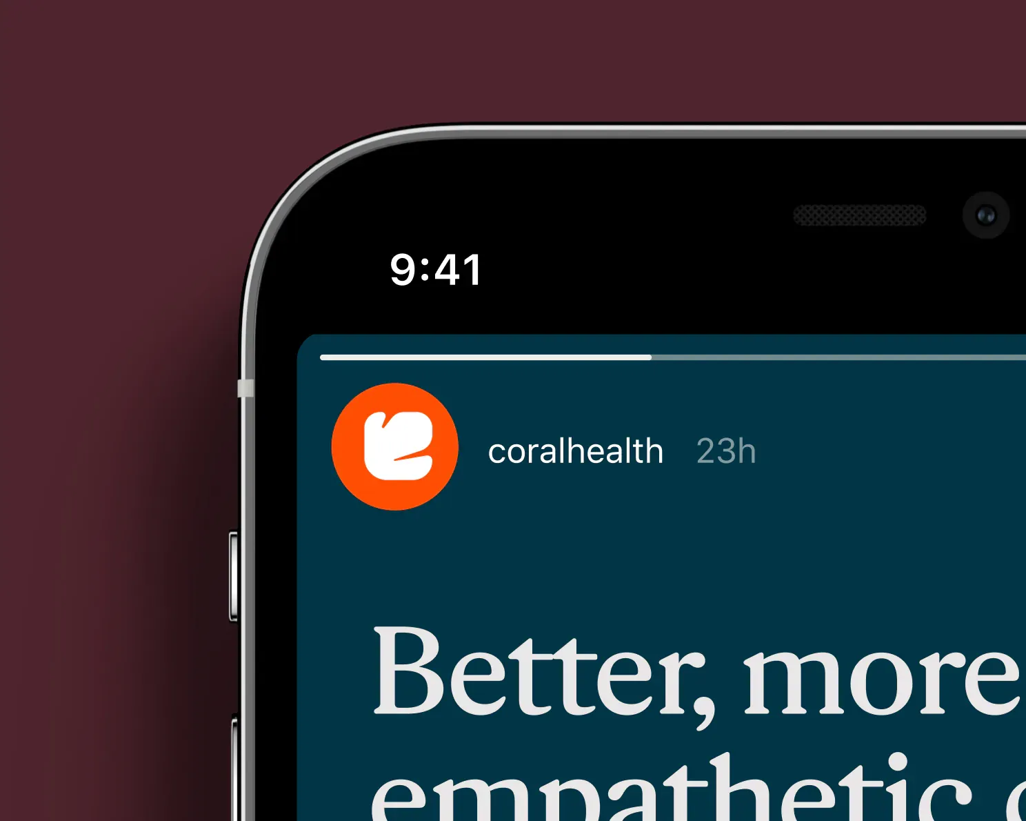 Coral Health symbol on a brown background