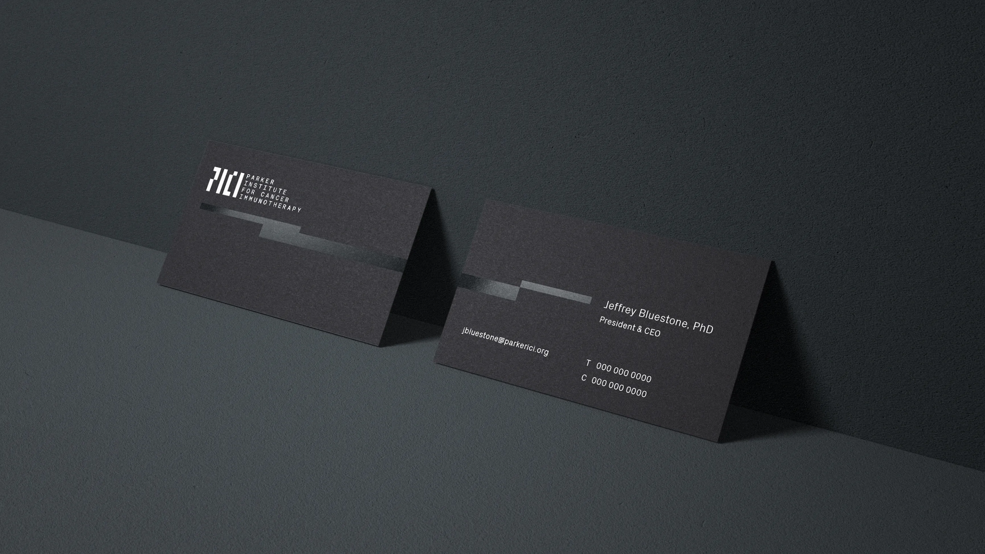 Business card design for Parker Institute of Cancer Immunotherapy